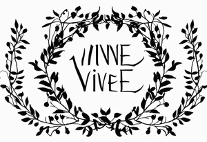 Vine and branches with John 15:5 in Greek down the middle tattoo idea