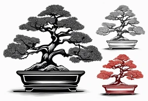 samurai and bonsai tree in japan tattoo idea