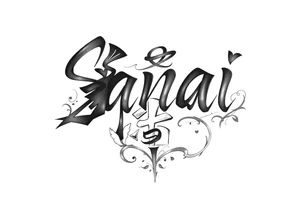 Sanai name tattoo with  ♑️ tattoo idea