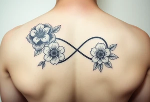 January December July birthday flower infinity sign tattoo idea