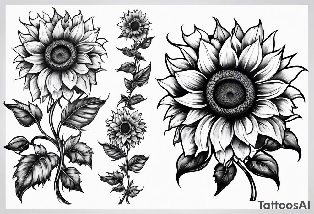Sunflower chain tattoo idea