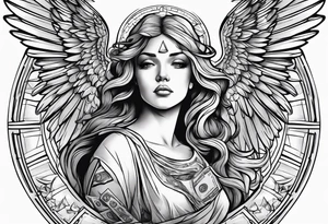 Angel with cash tattoo idea