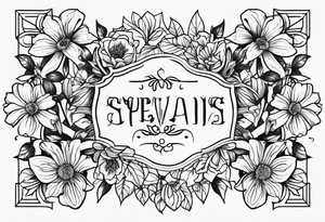 Man’s tattoo with September birth flowers but make then vines and the verse Ephesians 5:25 in the middle tattoo idea