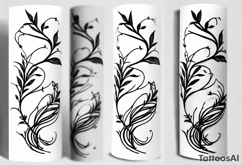 A rugged vine stem wrapping around forearm tattoo idea