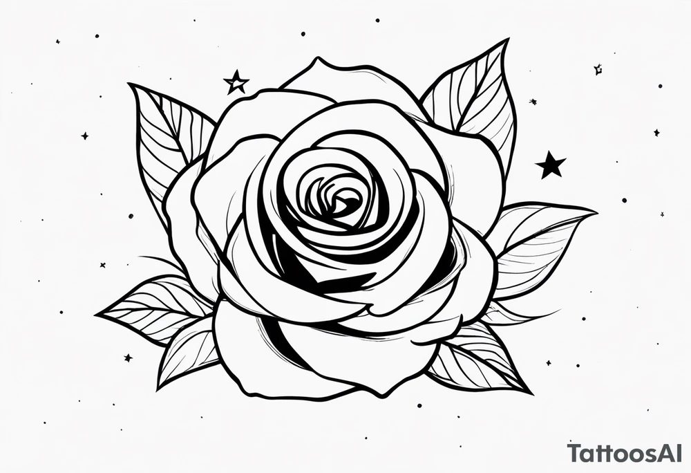 Rose, Virgo, stars, perfectly imperfect tattoo idea