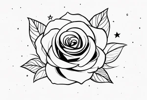 Rose, Virgo, stars, perfectly imperfect tattoo idea