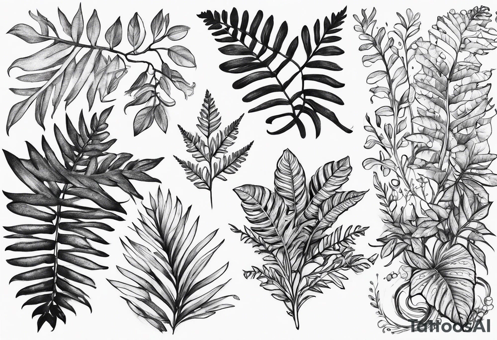 Vines and fern tattoos tattoo idea