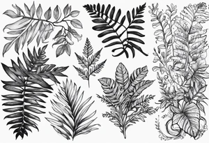 Vines and fern tattoos tattoo idea