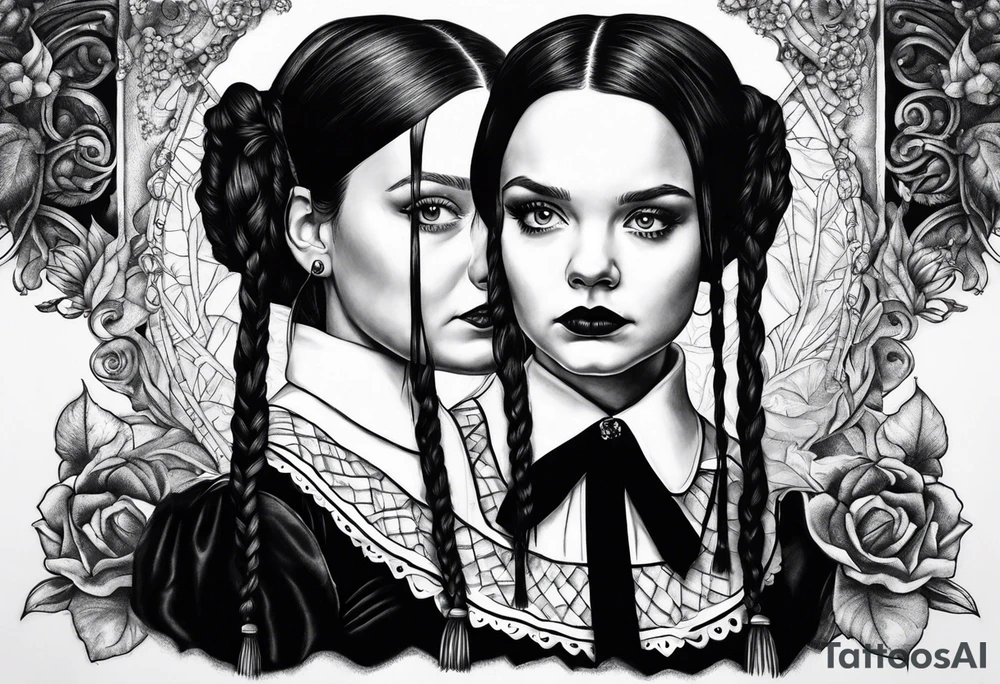 dark wednesday adams from the 90 movie tattoo idea