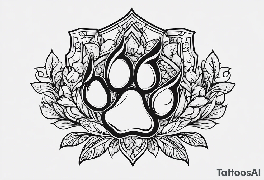 dog paw tattoo idea
