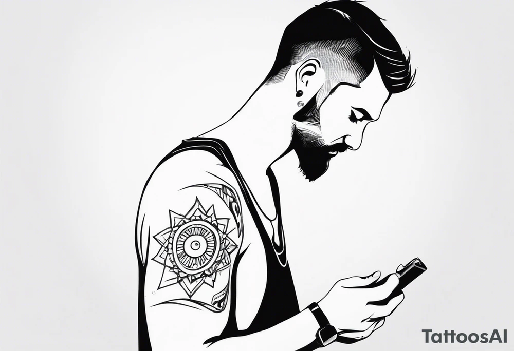 man with a on/off switch tattoo idea