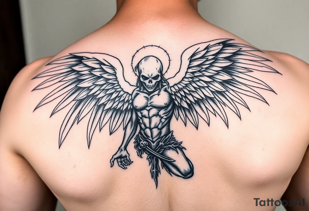 Full body of fallen angel Dante Mikha'el tattoo idea