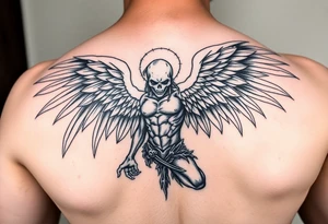 Full body of fallen angel Dante Mikha'el tattoo idea
