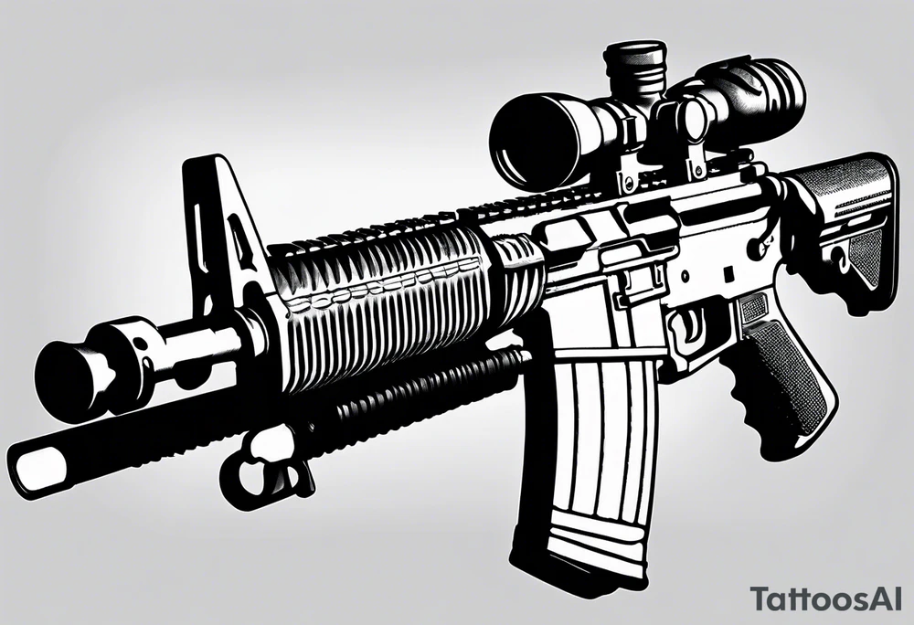 m4s, sniper rifles, IARS, aT4s, mortar tubes, tattoo idea