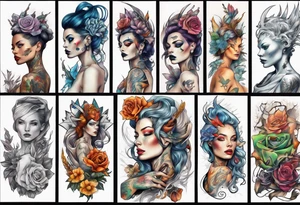 majestic woman tattoo idea