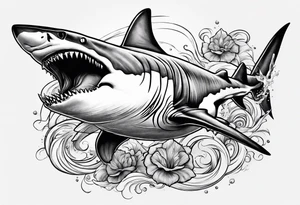 Hammerhead shark and tiger shark tattoo idea