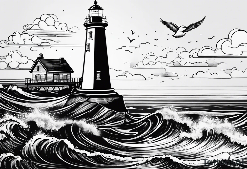 Lighthouse and anchor that says "my beacon, my anchor" tattoo idea