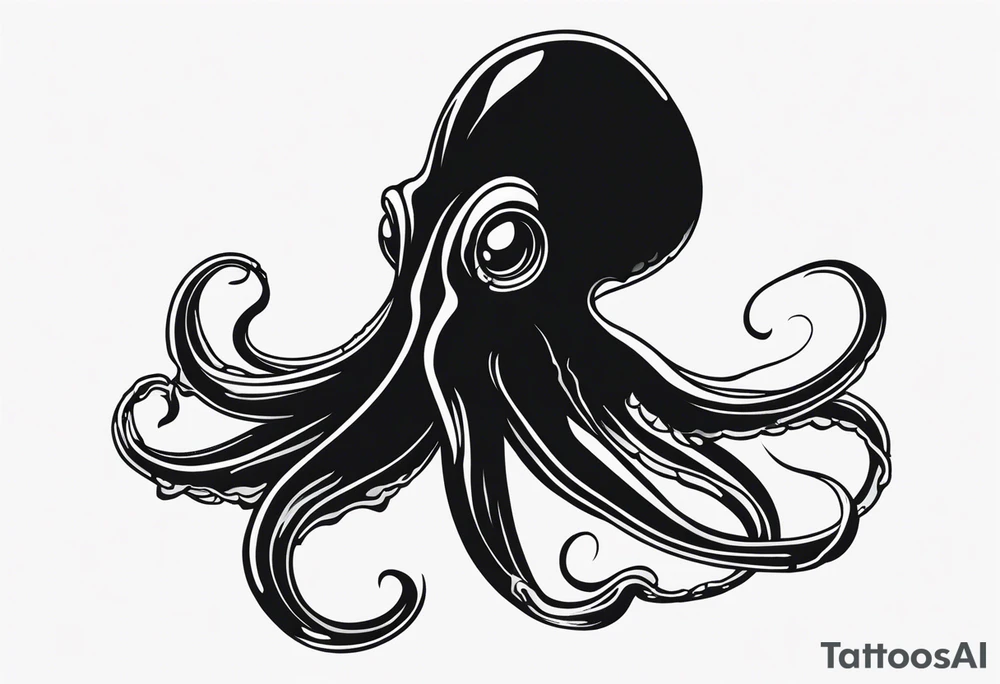 The horrifying squid hides itself in ink and turns the color of its body to black to blend into the dark tattoo idea