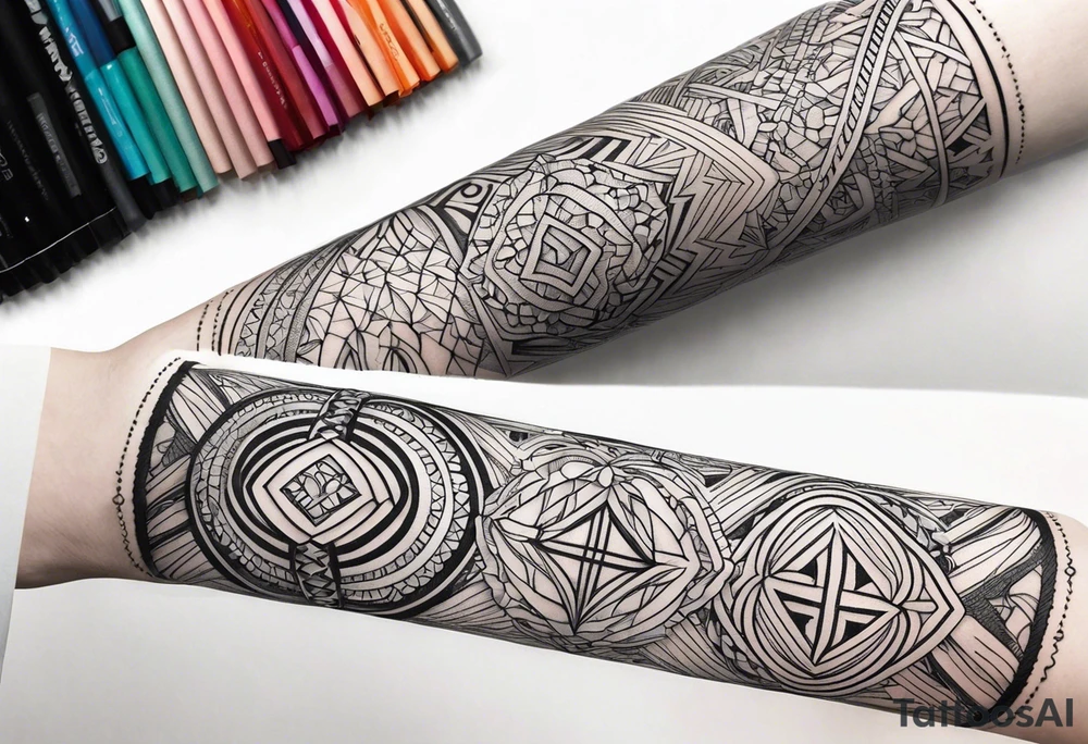 Thin line of a nordic chain that surrounds the forearm tattoo idea