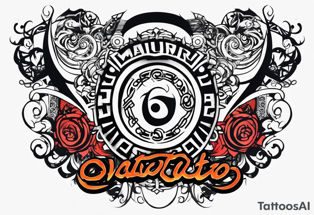 naruto headband with the letters AR in the middle tattoo idea