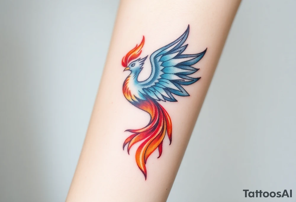 Phoenix with fire tattoo idea