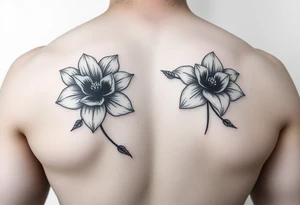 both january birth flowers that are dainty and fine line on the ribs tattoo idea