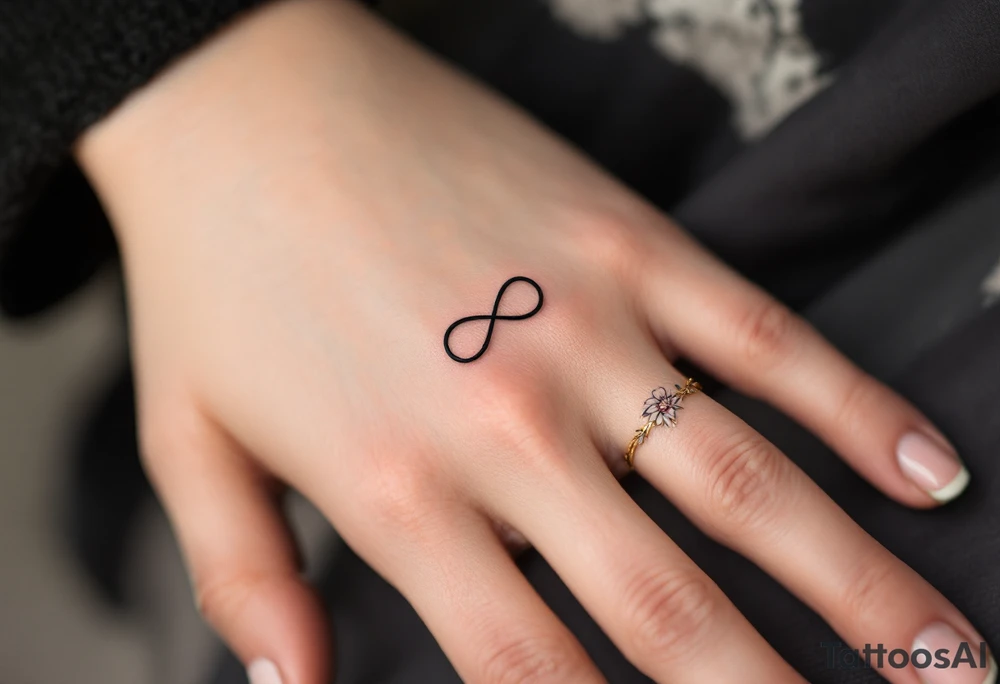 A rose band with a small infinity symbol tattoo idea