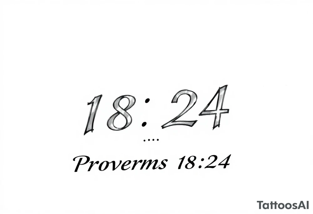 76 2323 proverbs 18:24 written out in gang font tattoo idea