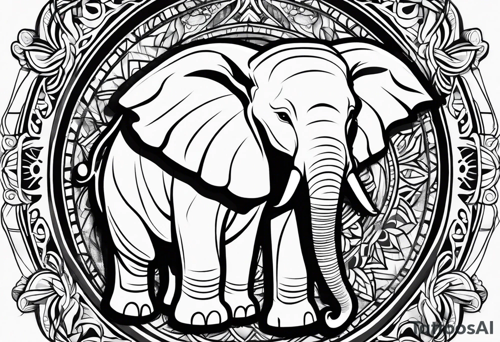 baby elephant calf tattoo idea