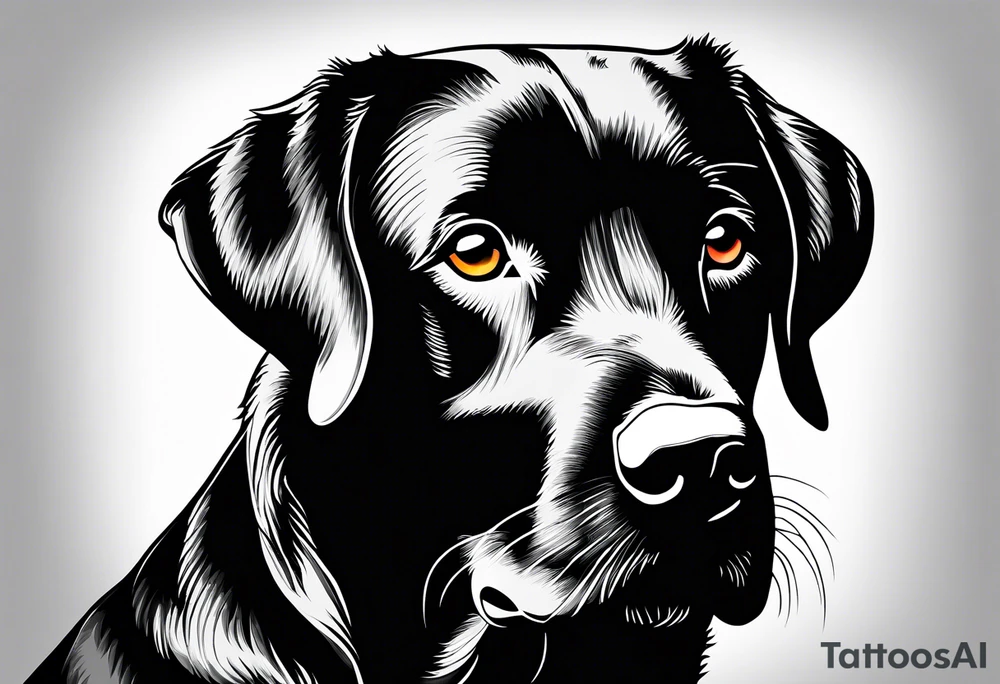 Black Labrador, Apple , travel tattoo idea