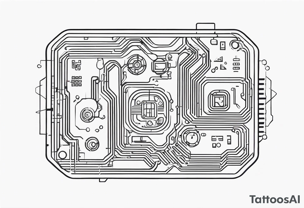 Futuristic Circuit Board tattoo idea