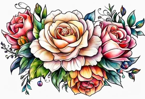 In memory of mom with flowers tattoo idea