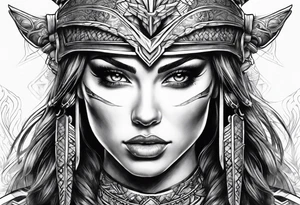 Woman warrior tattoo idea