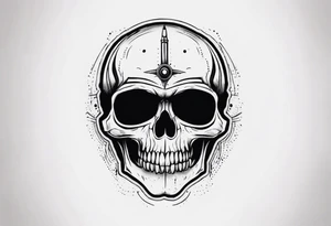 small dark skull with bullet hole eyes tattoo idea