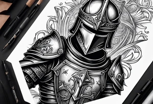 knight with heavy armor tattoo idea