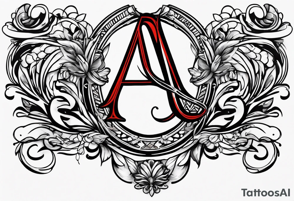 A headband with the letters A R in the middle tattoo idea