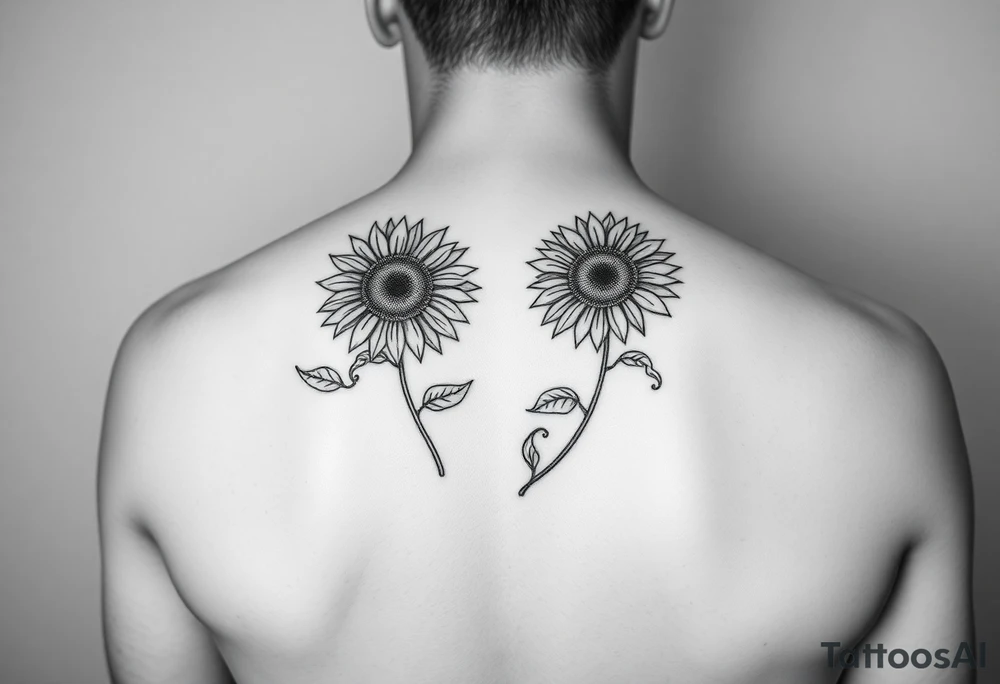 Sunflowers and vines tattoo idea