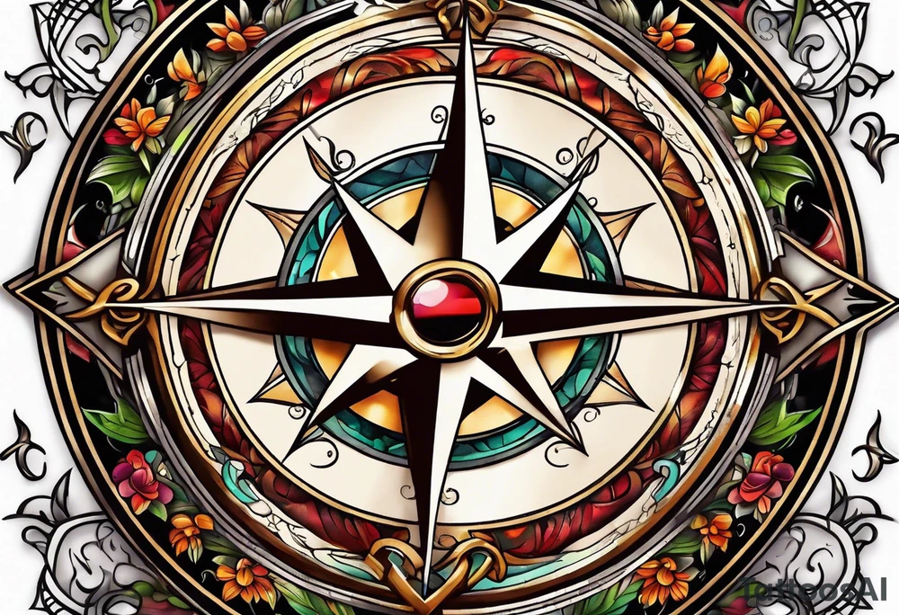 compass rose tattoo idea
