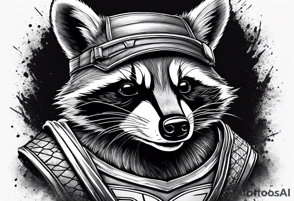raccoon wearing a Superman t-shirt tattoo idea