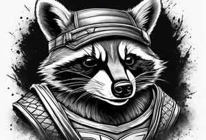 raccoon wearing a Superman t-shirt tattoo idea
