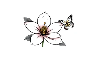 Magnolia flower, butterfly, Mississippi tattoo idea