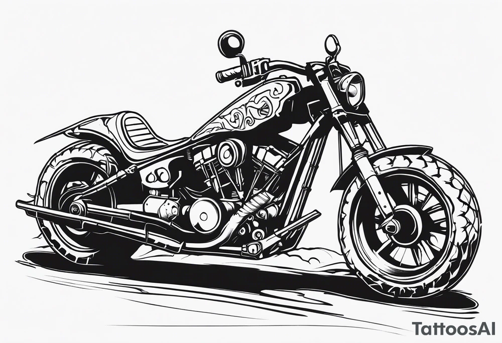 Mad max furiosa motorcycle Octoboss dementis war rig die eternal traditional tattoo idea