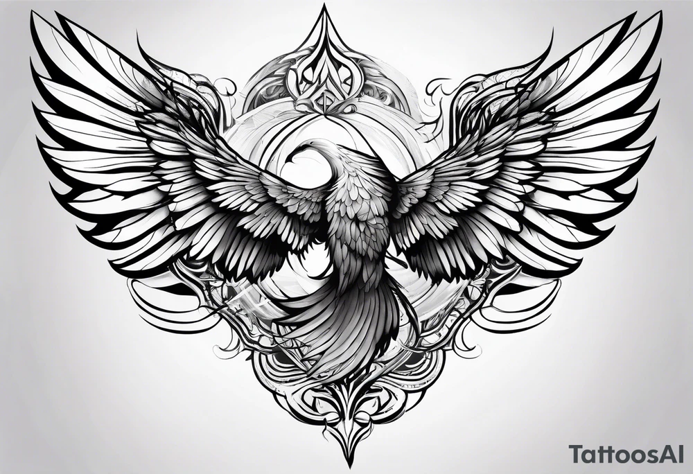 angle wings tattoo idea