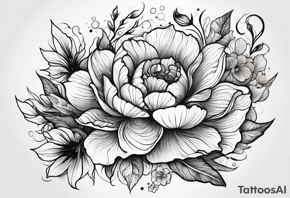 sea, flower tattoo idea