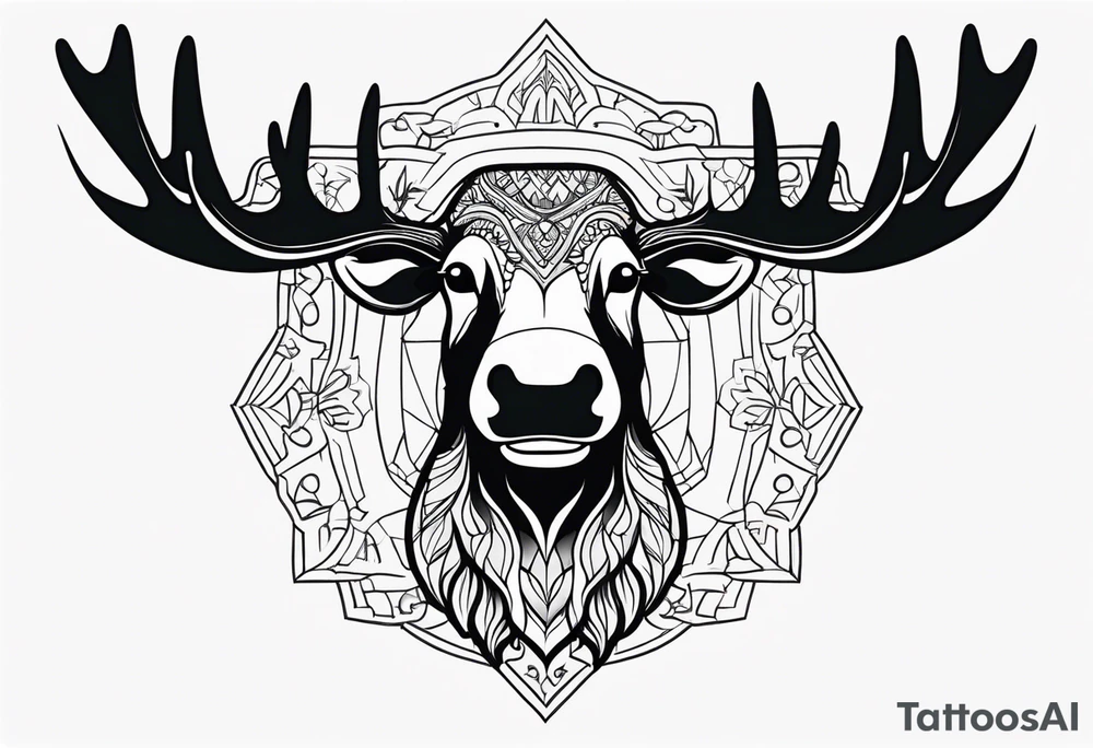 cute moose tattoo idea