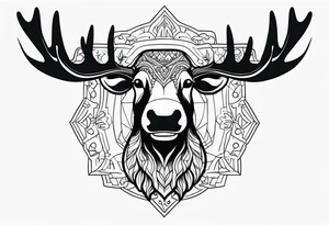 cute moose tattoo idea