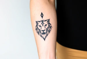 Fancy style "leo"  birth
 sign lion tattoo idea