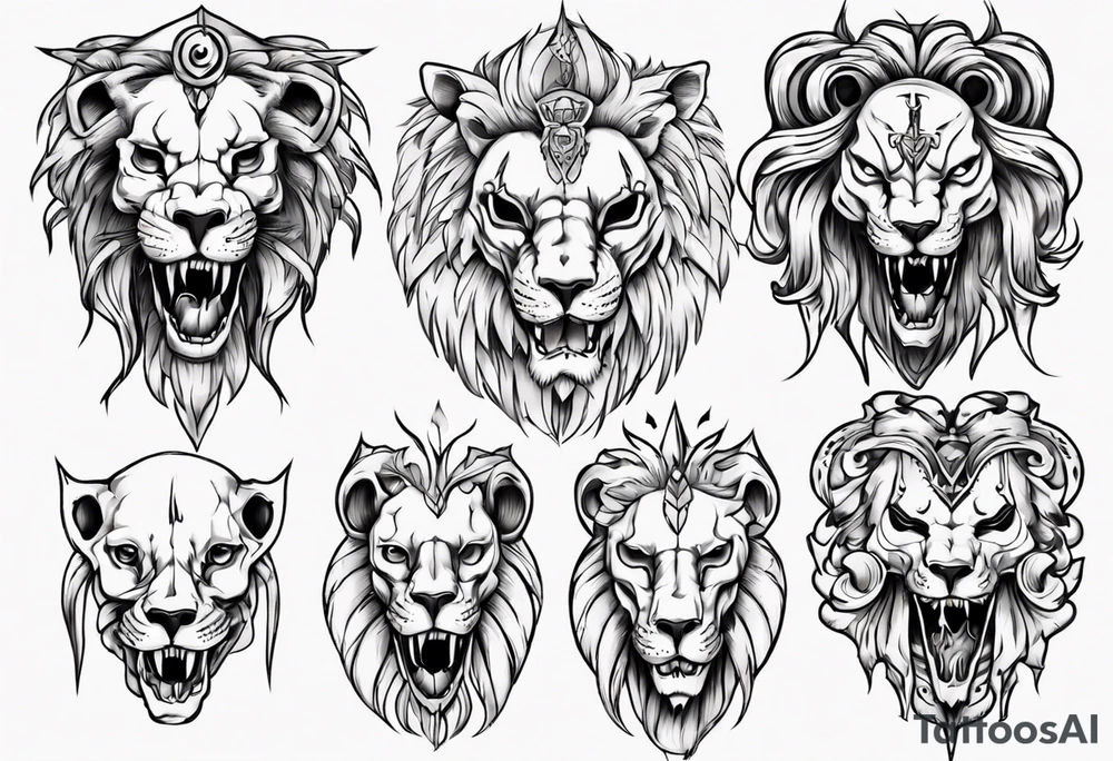 Lion skull tattoo idea