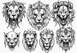 Lion skull tattoo idea