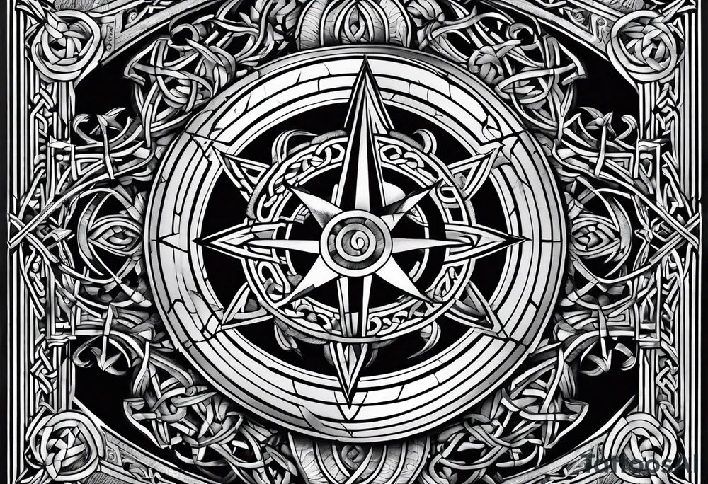 Celtic, forearm, half sleeve, anchor, compass tattoo idea